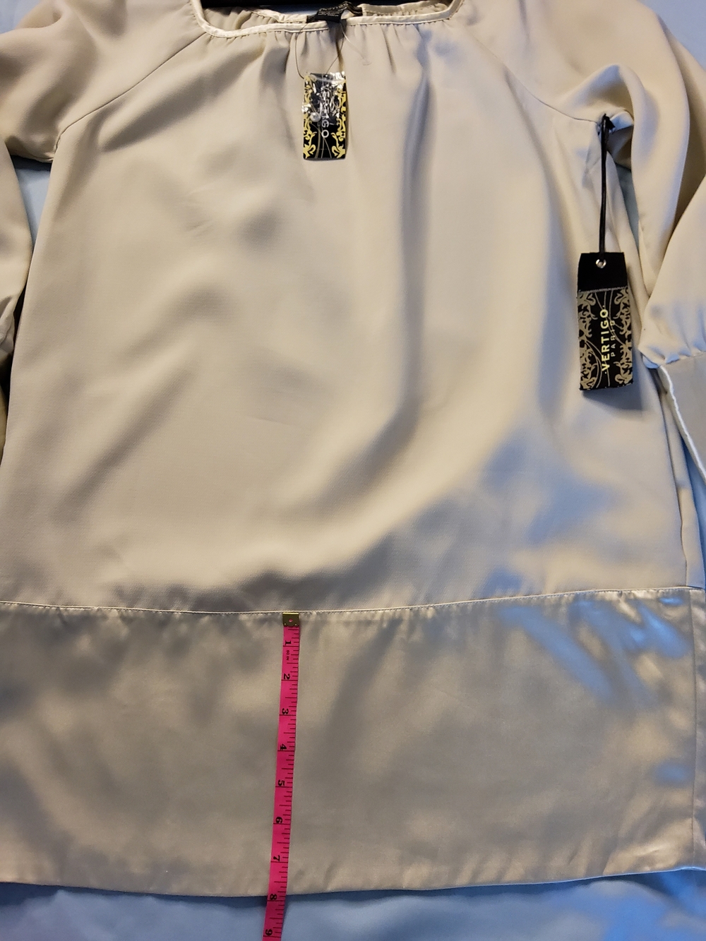 Vertigo PARIS Cream Satin-Trim Dress - Picture 7 of 16